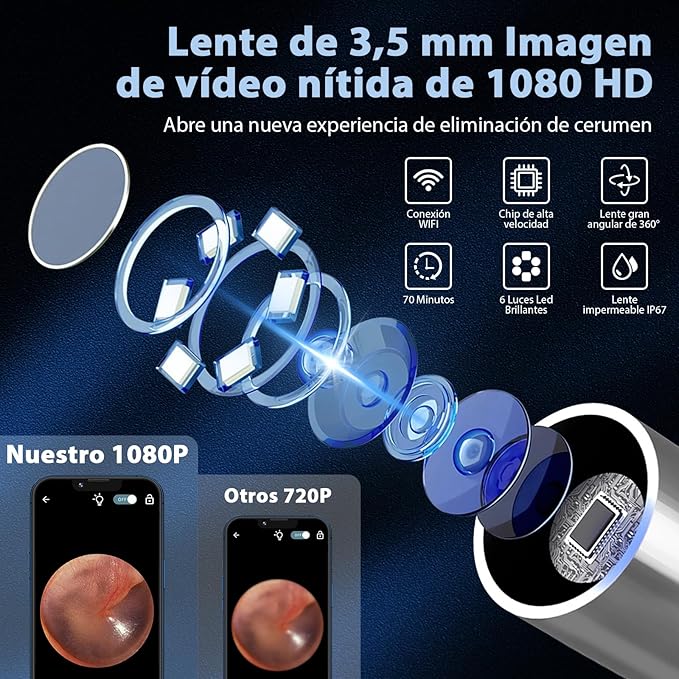 Limpiador Visual de Oidos con Camara HD